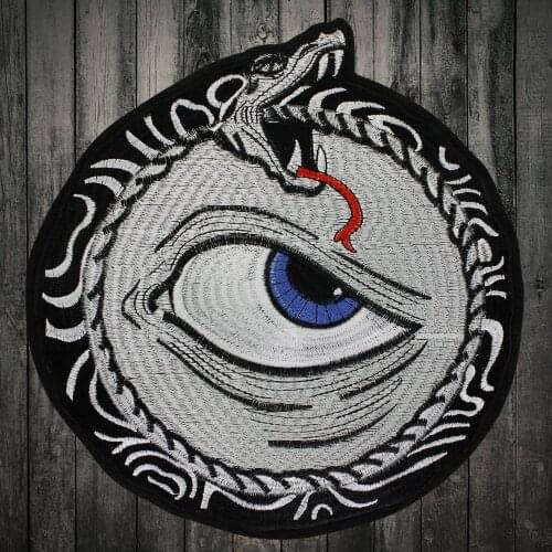 Embroidery snake eye patch applique patches diy iron on jeans clothes jersey punk stickers embroideried badges