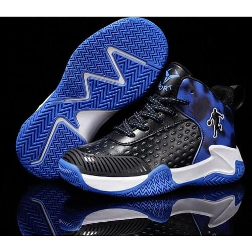 Boy Brand High Quality Thick Sole Leather Kids Sneakers Boys Basketball Shoes Children Sport Shoes Boy Basket Ball Trainer Shoes