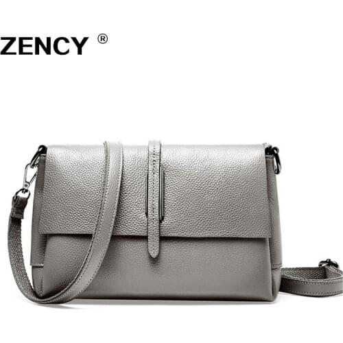 ZENCY 2019 NEW Small 100% Genuine Cow Leather Bag Cowhide Women Long Strap Shoulder Bags Female Handbag Lady Messenger Bag Purse