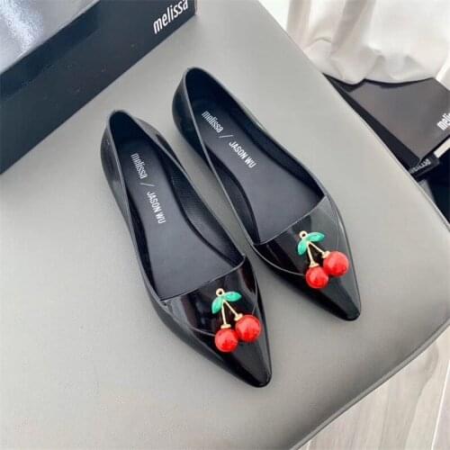 Melissa 2021 Women Melissa Jelly Shoes Toe Women Shoes Cherry Breathable Sandals Women Soft-Sole Comfortable Melissa Shoes