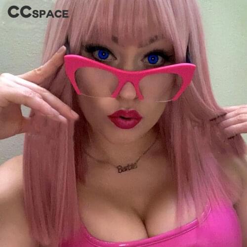 45292 Vintage Cat Eye Half Frame Big Size Glasses Frames Women Fashion Computer Eyeglasses Can Be Equipped With Glasses