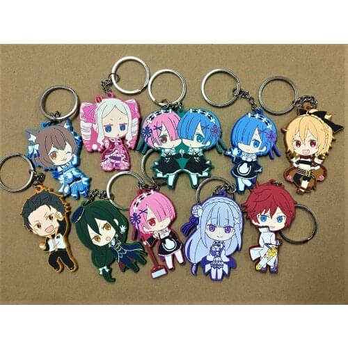 10PCS/LOT random sent Japanese anime figure Re: Lifein a different world from zero rubber mobile phone charms/keychain