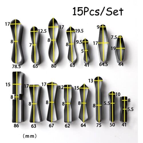 15 Pcs/Set Zipper Pull Die Cutting Knife Mould Set DIY Cutting Mold Dies For Leather Blade Cutter DIY Leather Cloth Paper Crafts