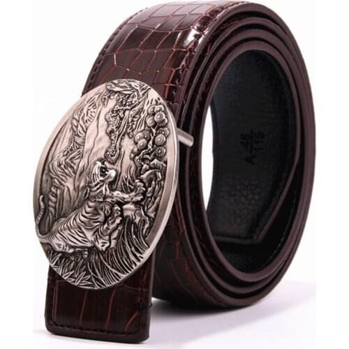 2017 brand new all-matched mens gold belt cowboy classic crocodile stylish belts men smooth buckle waist strap jeans