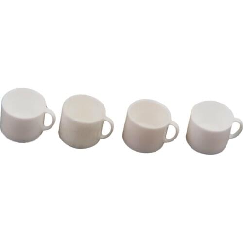 4pcs White Coffee Cup Tea Cups - 1/12 Scale Dollhouse Miniature Kitchen Accessories