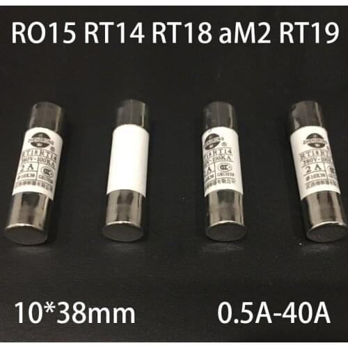 4A 5A 6A 8A RO15 RT14 TR18 RT19 aM2 380V 500V 10*38 10x38mm Fast Quick Blow Cylindrical Cap Tube Cartridge Ceramics Fuse Link
