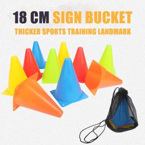 5pcs18CM Sign Bucket 6Inch Barrier Football Road Flat Training Cone Roller Pile Springback Marking Cup Symbol Sports Accessories