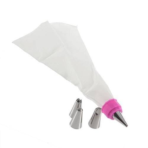 6Pcs Home Cake Decorating Kit Set Bag Master Cupcake Decor Making Baking Tool Reusable 4 Tips，1 Pastry Bag，1 Coupling White