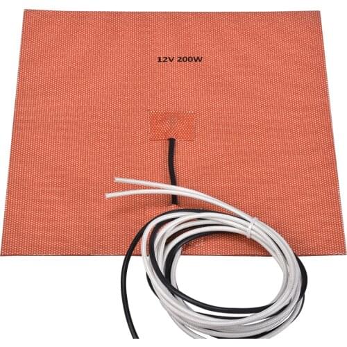 3D printer accessories Silicone rubber heating plate 200*200 12v 24v 200w NTC 100K Thermistor use with MK2B heatbed