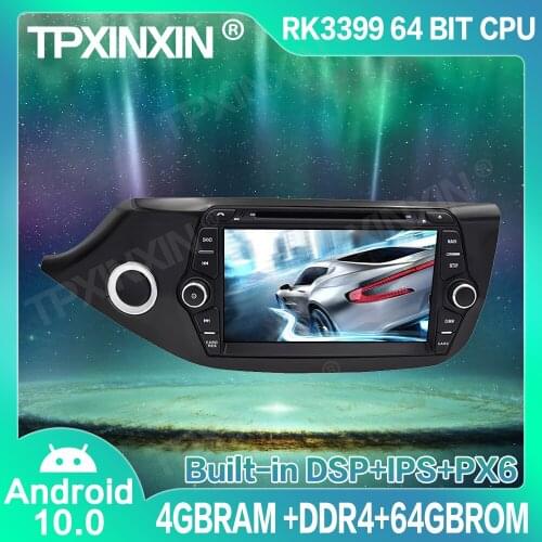 4+64G DSP Android 10.0 For KIA CEED 2013-2016 Car GPS Navigation Radio Player Car Multimedia Player Head Unit Tape Recorder IPS
