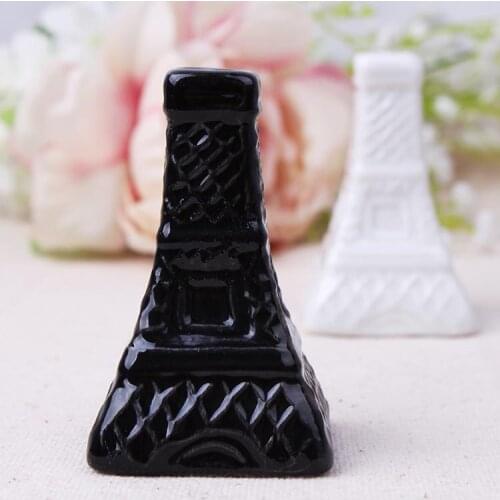 Free shipping 160pcs=80sets/lot 2016 Unique Eiffel Tower Design Ceramic Salt and Pepper Shakers Souvenirs Wedding Favour
