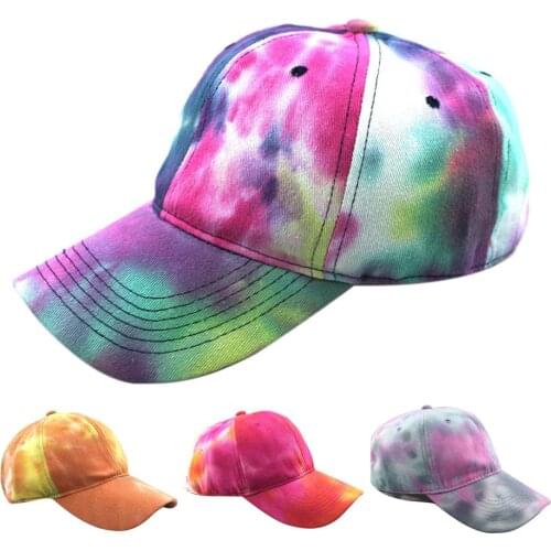 Unisex Stylish Gradient Color Tie Dye Anti UV Outdoor Sports Hat Baseball Cap