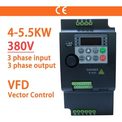 380V 3.7KW/4/5.5KW 5HP/7.5HP Economical VFD Variable Frequency Drive Converter Changer Variator for Motor Speed Control Inverter