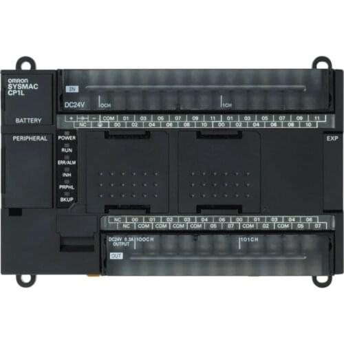 CP1L-M40DR-A 100-240 VAC supply, 24 x 24 VDC inputs, 16 x relay outputs 2 A, 10K steps program + 32K words data memory