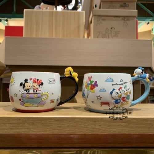 Disney cute Donald Duck Mickey Minnie lovers ceramic cup coffee mark cup water cup