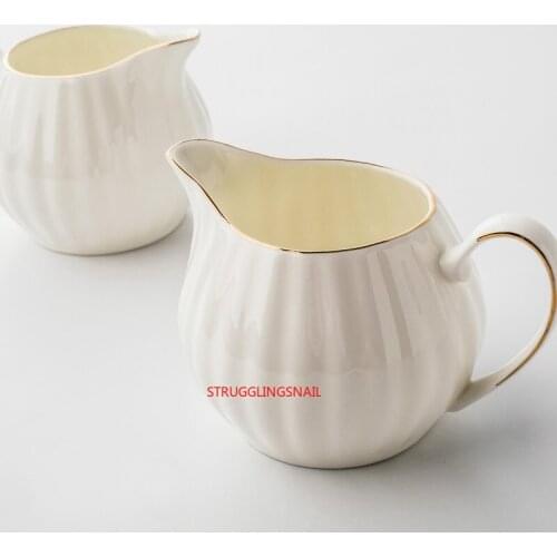 Nordic Ceramic Kettle Milk Jar Small Milk Pot Diamond Tableware Small Luxury English Afternoon Tea Milk Jug 300ML
