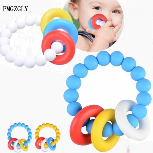 Baby Teething Rings Infant Teether Toy DIY Accessories For 3-36 Month Infants Tooth Care Products Baby Teether food Silica gel