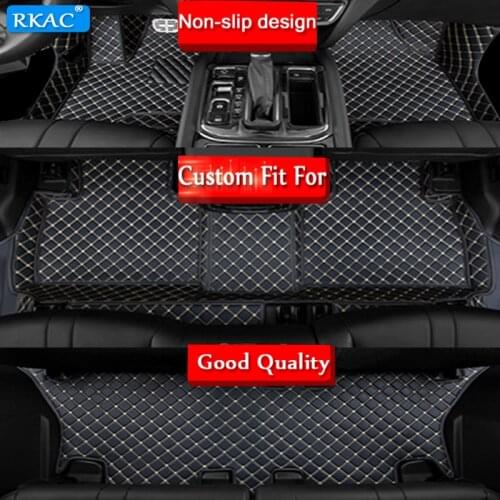 RKAC 8 Colors Leather Car Floor Mats for Ford Explorer 7 Seats 2006-2015 Car Mats Waterproof Anti-slip 3D Carpets Line