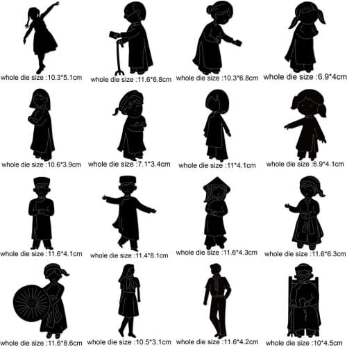 Metal cutting dies girl boy grandpa grandma cut die mold decoration Scrapbook paper craft knife mould blade punch stencils dies