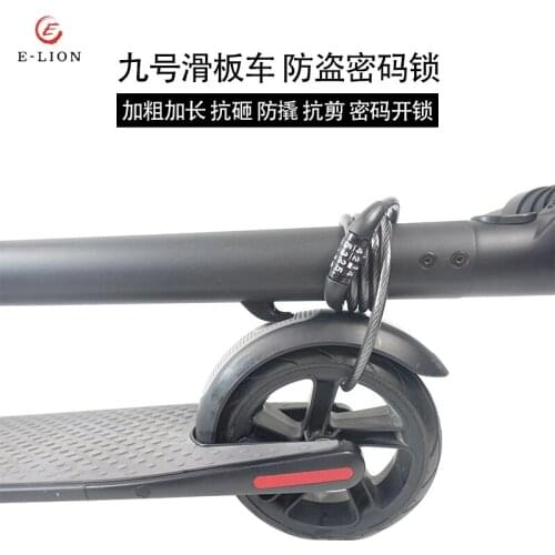 No.9 Electric Scooter ES1/2/3/4/ E22 Combination Lock Steel Wire Lock Portable No.9 Scooter Accessories Anti Theft Lock