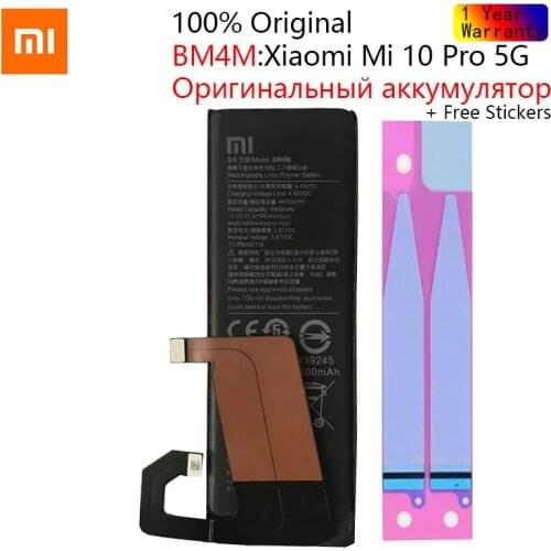 Xiao mi Original 4500mAh Replacement Battery BM4M For Xiaomi Mi 10 Pro 5G 10Pro Genuine Phone bateria Batteries