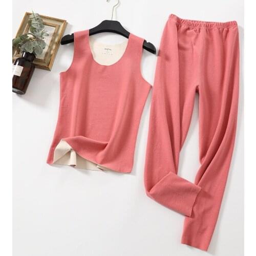 Autumn and winter new seamless large size heating vest suit ladies inner wear slim shirt warm clothes
