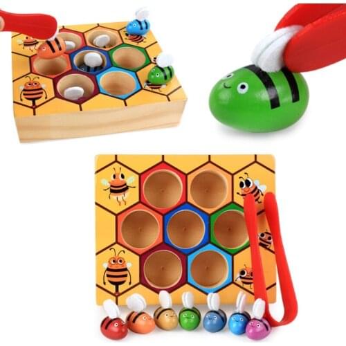 Bee And Beehive Matching Game Baby Early Educational Toy Color Sensory Training