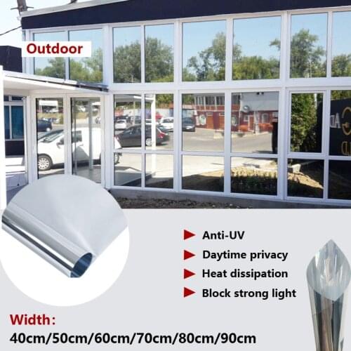 One-Way Mirror Window Film Thermal Insulation Anti-UV Privacy Self-Adhesive Decorative Window Shades For Homes And Offices