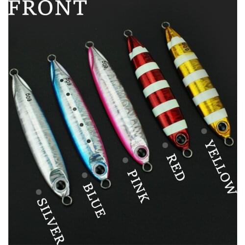 CASTFUN Shore Jigging Lures 20g 40g 60g 1PC Blatt SLIM Casting Slow Sea Fishing 3D Eyes Glow Zebra Mix Color
