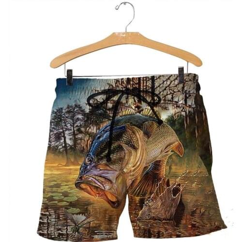 The most fashionable 3D overall printing fishing shorts fashion casual shorts
