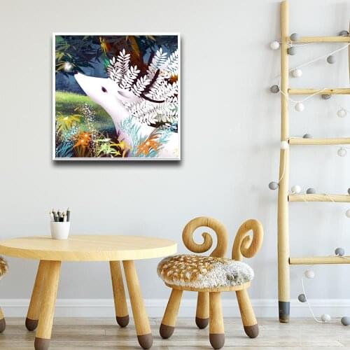 Nordic White Deer Nordic Posters And Prints Wall Art Canvas Painting Posters And Prints Living Room Decoration Maison