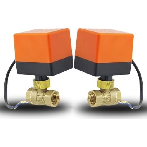 DN15/DN20/DN25/DN32/DN40/DN50 Electric Motorized Thread Ball Valve Brass AC220V/24V DC12V/24V Way 3-Wire 1.6Mpa with Actuator