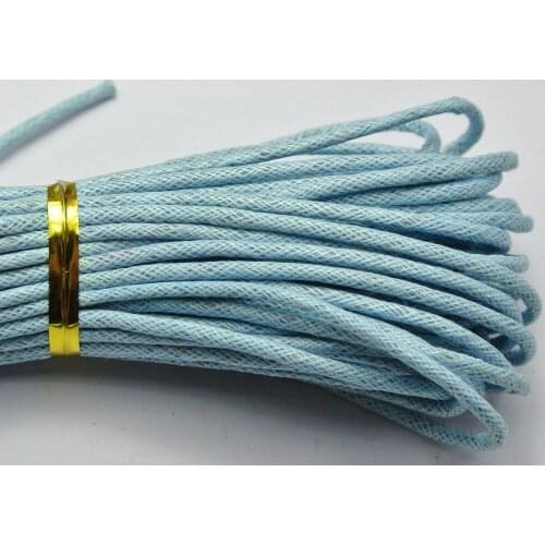 30 Meters Blue Waxed Cotton Beading Cord Thread Line 2mm Jewelry String