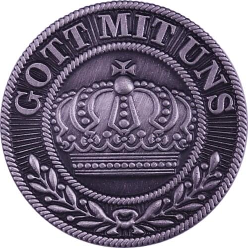 WW1 WW2 German Imperial Army Belt Buckle Pin Gott Mit Uns Prussian Crown Replica