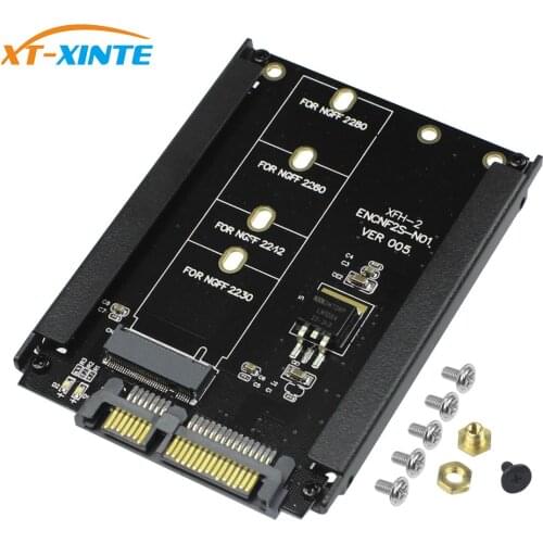 XT-XINTE Metal Case KEY B-M M.2 To SATA 22PIN 6Gb/s Adapter Card with Enclosure Socket for M2 NGFF 2230 2242 2260 2280 Size SSD