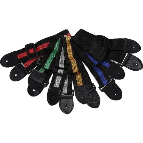 1Pc Guitar Strap Adjustable Acoustic Electric Guitar Strap Guitar Bass Nylon Adjustable Belt Length 125.5cm Color Random