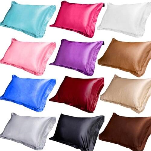 15 Silk Satin Pillowcase Comfortable 48x74cm Pure Emulation Pillow Cover Pillowcase For Bed Throw Single Pillow Covers