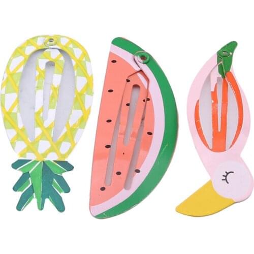 3Pair /Set Kids Headdress Set Girl Headband Baby Supplies Fruit Pineapple Hairpin Hair Accessories Hair Rope Headwear Hair Clip