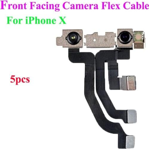 5pcs Front Facing Back Camera For Apple iPhone X Module With Proximity Light Sensor Flex Cable Replacement Parts