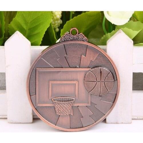 6 Color Basketball School Games Medal Gold Silver Bronze Motion, Honor Communication Ability/self-confidence Developing 6.5 cm