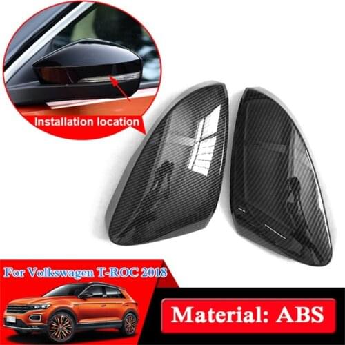Car Styling Accessories Rear View Mirror Sequin Cover For Volkswagen T-ROC T ROC 2017 2018 2019 Rearview Mirror Trim Decoration