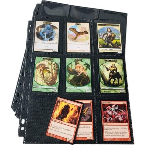 20 Pages, 360 Pockets, Side Loading Black Color Card Album Page/Binder Protector Mtg TCG Pokemon Yu-Gi-Oh Card Binder Pages