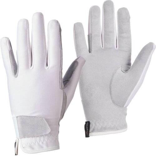 Polyester White Children Summer Breathable Horse Riding Gloves
