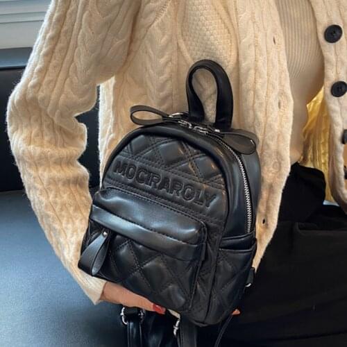 Brand Designer Women Backpack Fashion School Girl Backpacks Female PU Leather Ladies Shoulder Bag Mini Back Pack Solid Bagpack