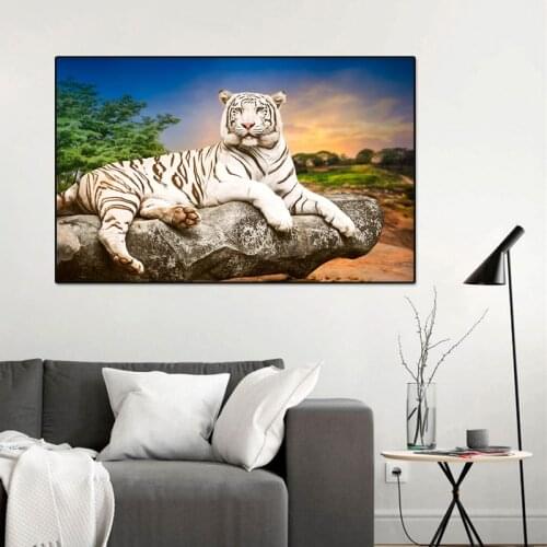 CMHOME Modern Animal Tiger Canvas Photo Printing Sofa Living Room Decoration Canvas Painting Wall Art Posters and Prints
