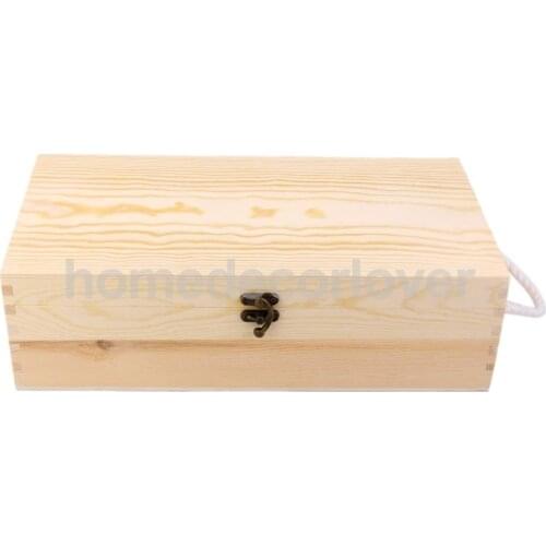 Dual Wine Bottle Wood Box Carrier Crate Case Birthday Party Gift Christmas