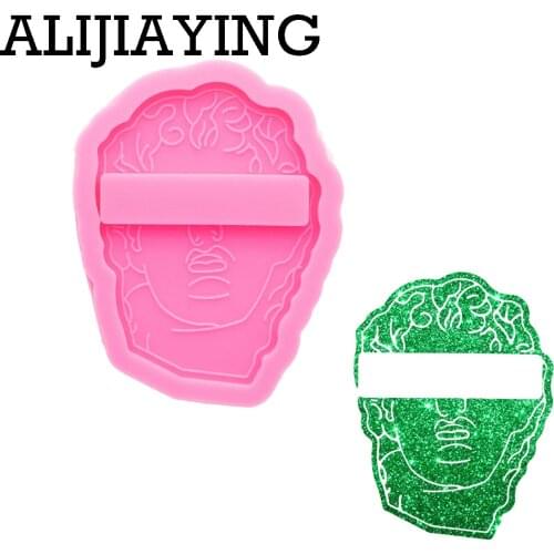 DY0870 Glossy Man Head Silicon Resin Mold , Crafts Mould To Make Keychain with Epoxy, Wholesale Custom Silicone Molds