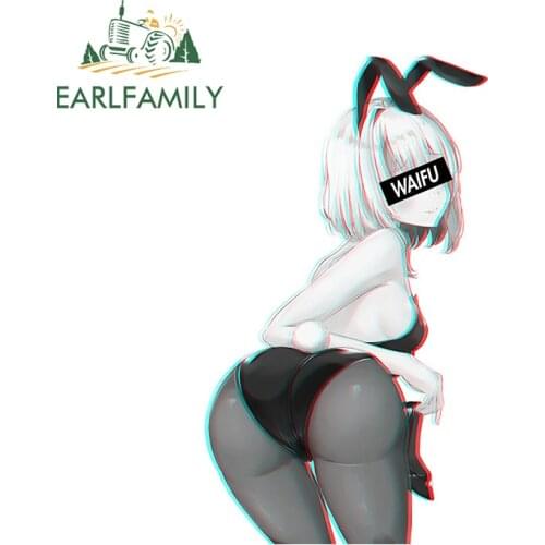 EARLFAMILY 13cm x 7.9cm for Anime Girl Waifu Car Accessoires Stickers Campervan Decal Vinyl Car Wrap Windows Trunk Waterproof