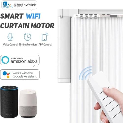 Free ship to Russia Electric Curtain Motor with Rail, Cornice Smart Home Ewelink APP Alexa Echo Google Home Control