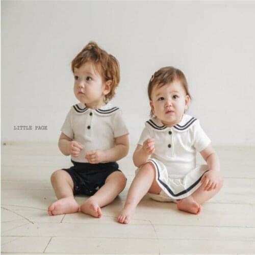 Baby Romper Newborn Sailor Baby Costume Brother Sister Matching Clothes Baby Clothes Boy Romper Infant Baby Jumpsuit Girl Romper